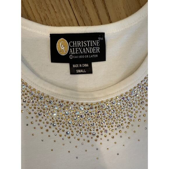 Christine Alexander tank top with rhinestone embellishment womens small - Picture 2 of 4